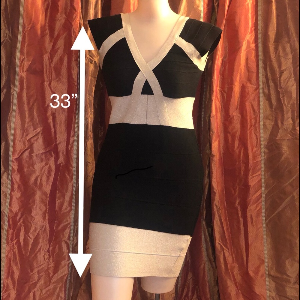 Black & Gold bandage dress